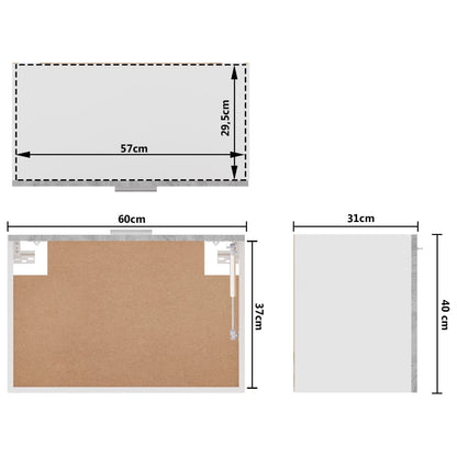 Hängeschrank Grau Sonoma 60x31x40 cm Holzwerkstoff