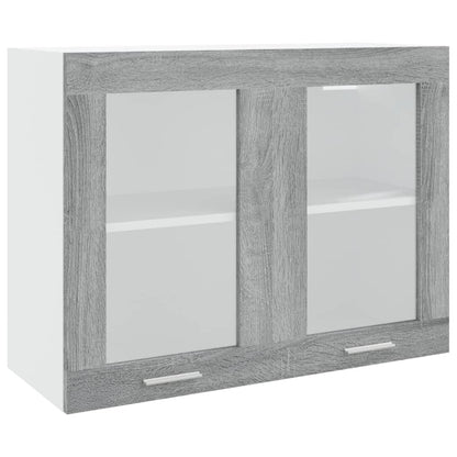 Hängeschrank Glas Grau Sonoma 80x31x60 cm Holzwerkstoff