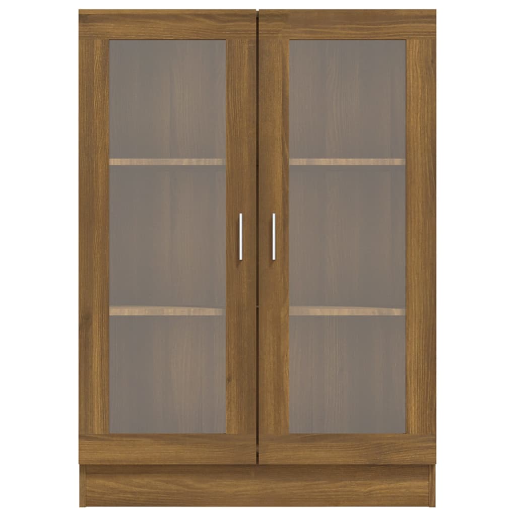 Vitrinenschrank Braun Eiche-Optik 82,5x30,5x115cm Holzwerkstoff