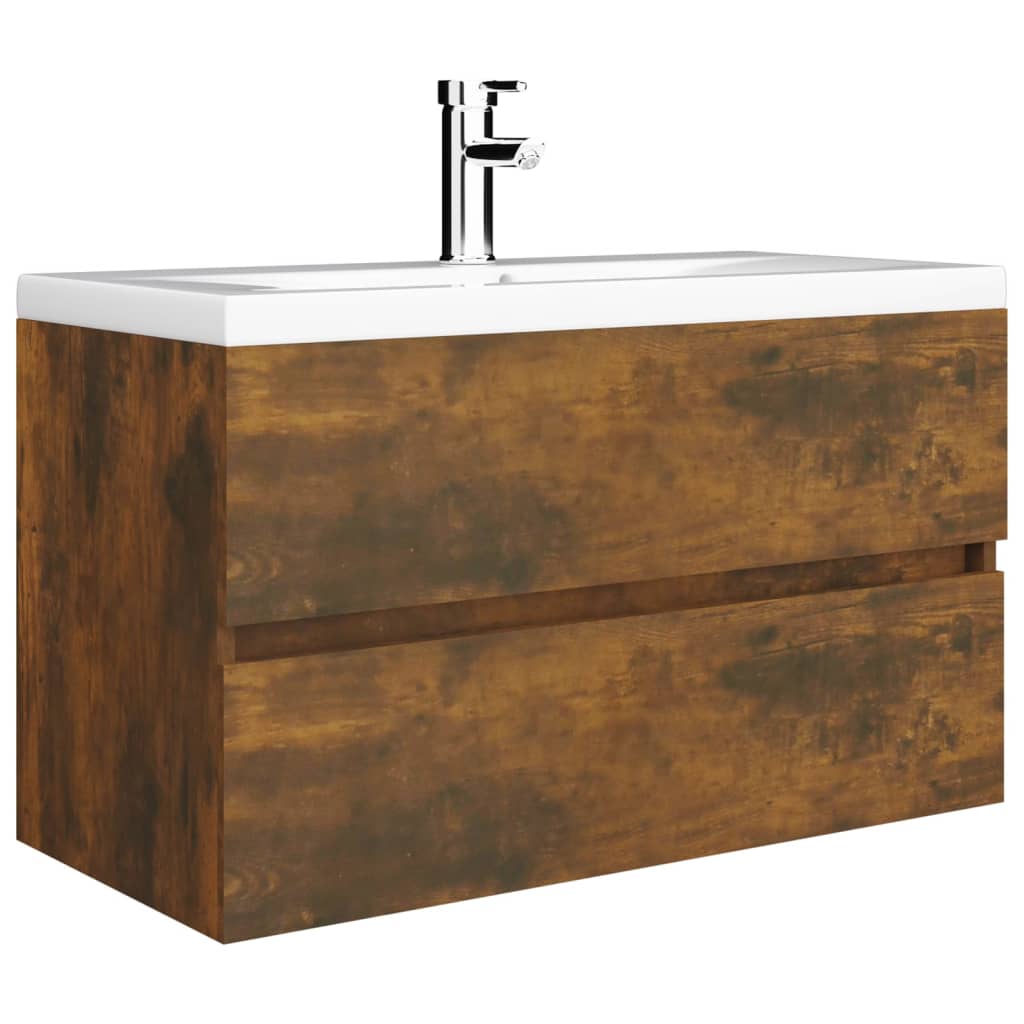 Waschbeckenschrank Räuchereiche 80x38,5x45 cm Holzwerkstoff