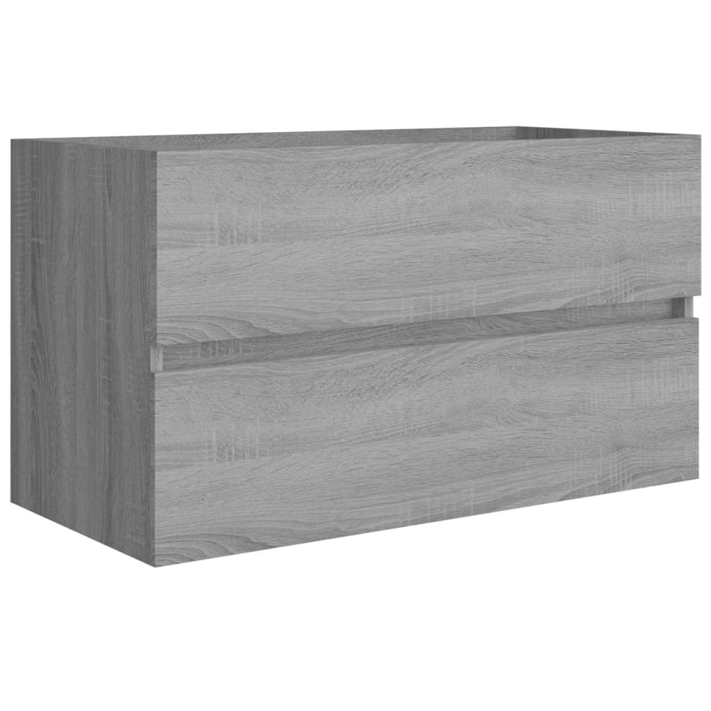 Waschbeckenschrank Grau Sonoma 80x38,5x45 cm Holzwerkstoff