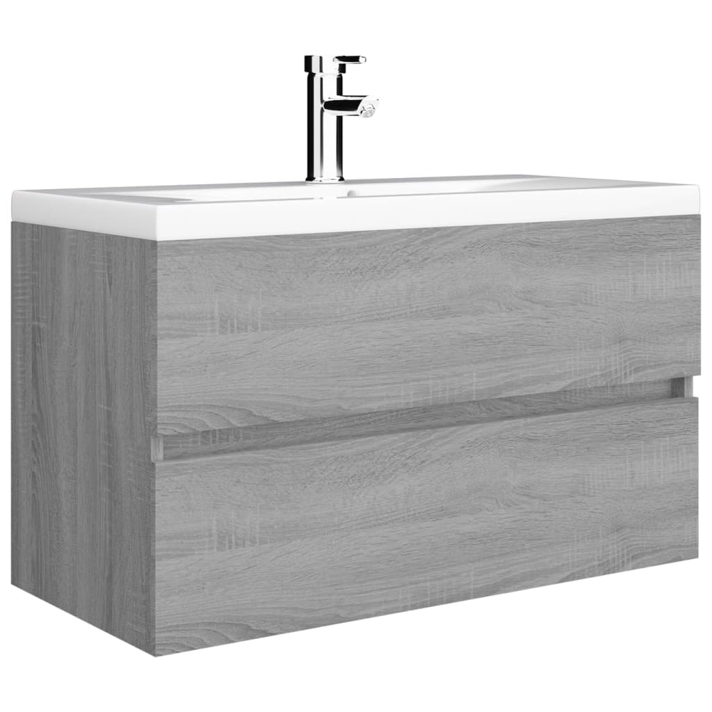 Waschbeckenschrank Grau Sonoma 80x38,5x45 cm Holzwerkstoff