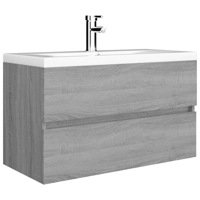 Waschbeckenschrank Grau Sonoma 80x38,5x45 cm Holzwerkstoff