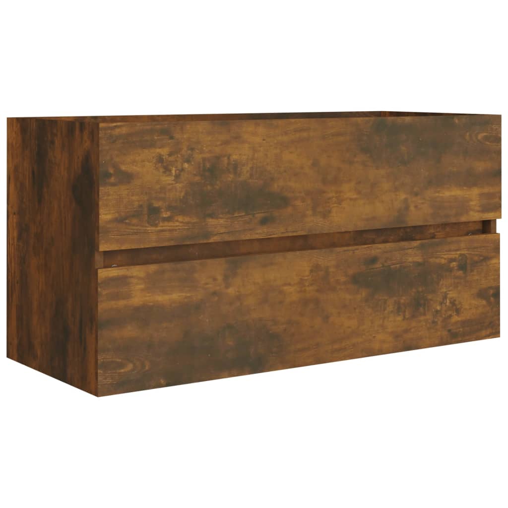 Waschbeckenschrank Räuchereiche 90x38,5x45 cm Holzwerkstoff