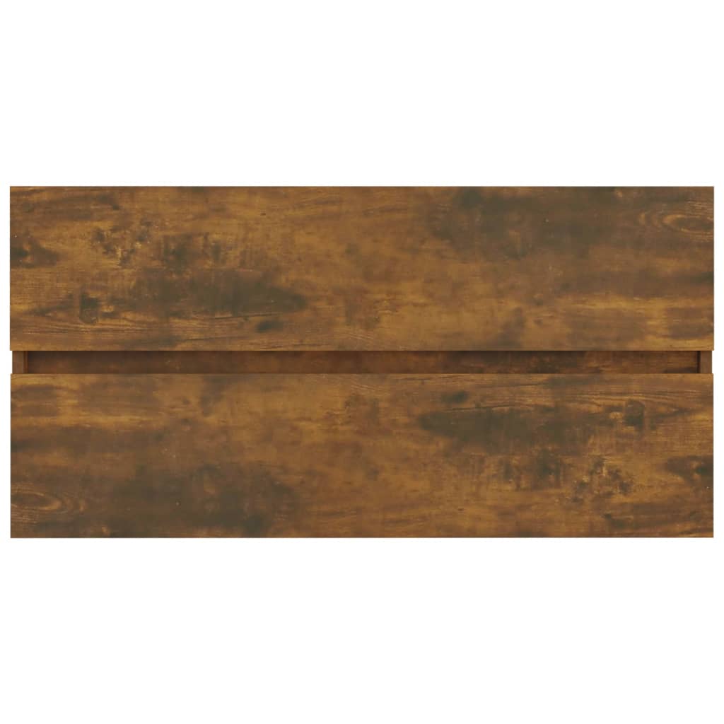 Waschbeckenschrank Räuchereiche 90x38,5x45 cm Holzwerkstoff