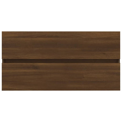 Waschbeckenschrank Braun Eiche 90x38,5x45 cm Holzwerkstoff