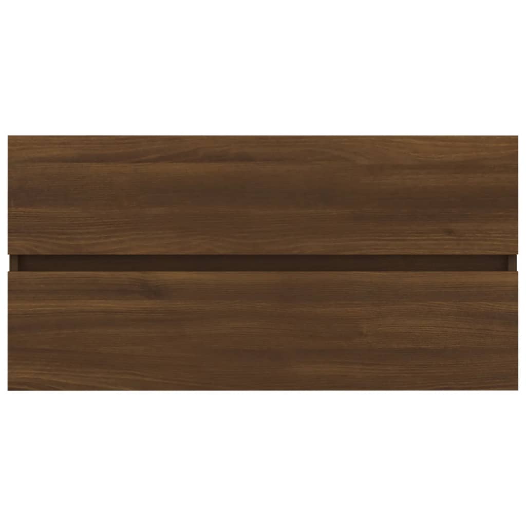 Waschbeckenschrank Braun Eiche 90x38,5x45 cm Holzwerkstoff