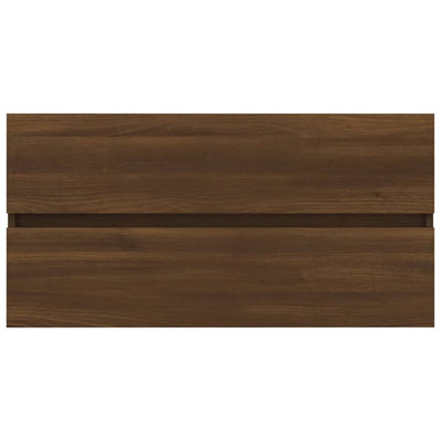 Waschbeckenschrank Braun Eiche 90x38,5x45 cm Holzwerkstoff