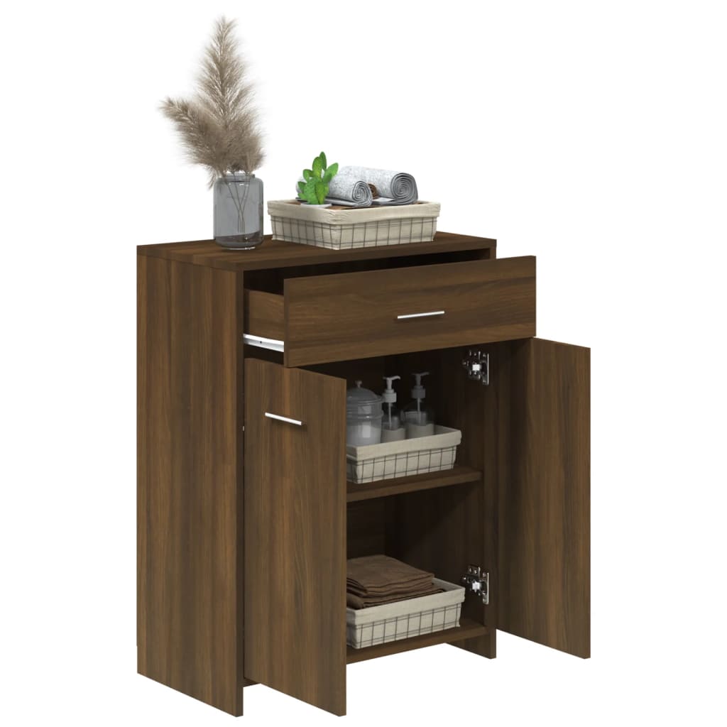 Badezimmerschrank Braun Eichen-Optik 60x33x80 cm Holzwerkstoff