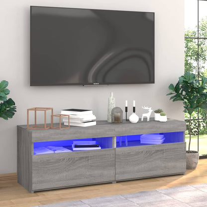 TV-Schränke 2 Stk. mit LED-Leuchten Grau Sonoma 60x35x40 cm