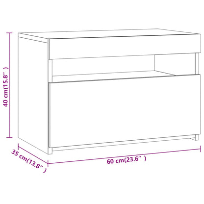 TV-Schränke 2 Stk. mit LED-Leuchten Grau Sonoma 60x35x40 cm