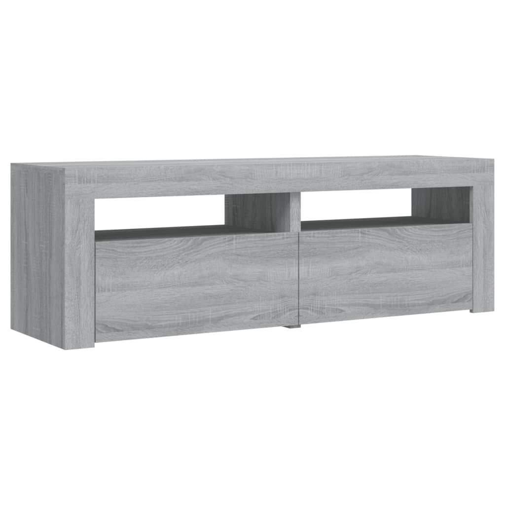 TV-Schrank mit LED-Leuchten Grau Sonoma 120x35x40 cm