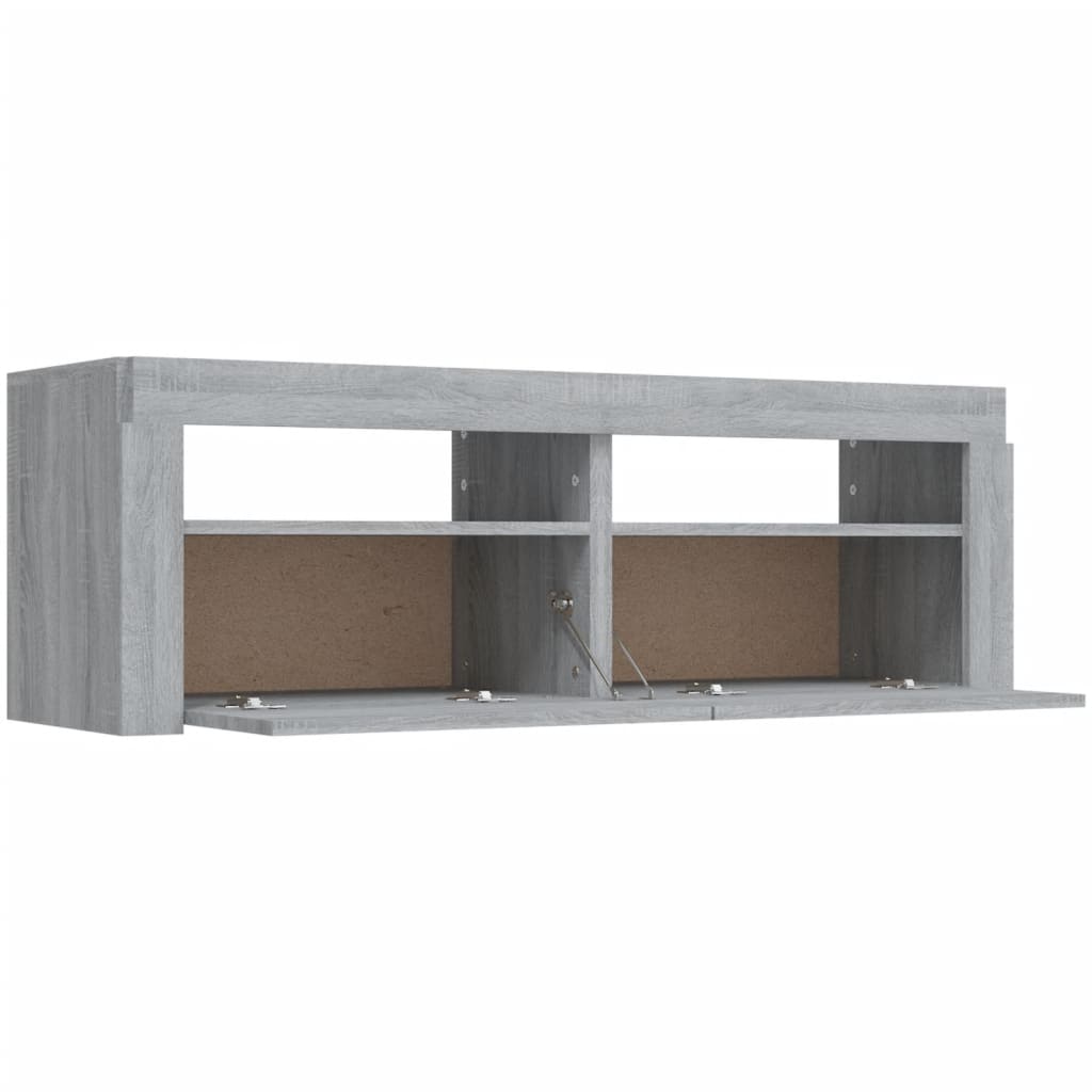 TV-Schrank mit LED-Leuchten Grau Sonoma 120x35x40 cm