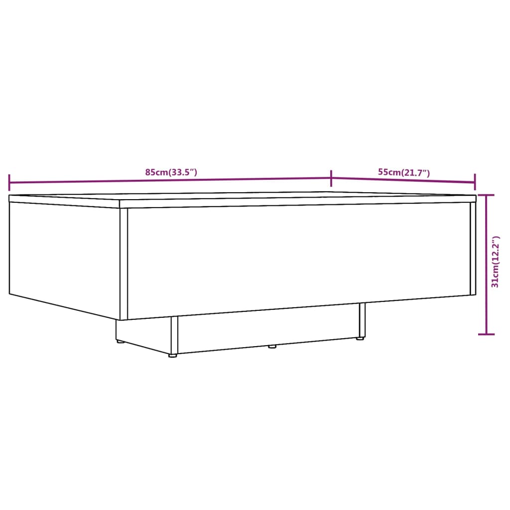 Couchtisch Grau Sonoma 85x55x31 cm Holzwerkstoff