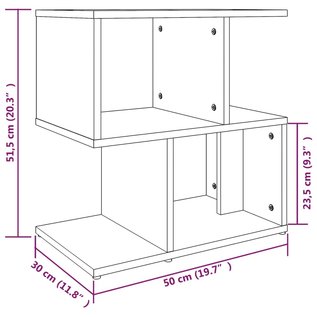 Nachttisch Braun Eichen-Optik 50x30x51,5 cm Holzwerkstoff