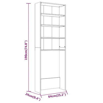 Waschmaschinenschrank Räuchereiche 64x24x190 cm