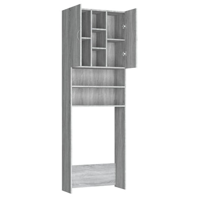 Waschmaschinenschrank Grau Sonoma 64x25,5x190 cm