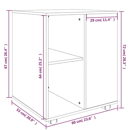 Rollschrank Räuchereiche 60x53x72 cm Holzwerkstoff