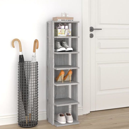 Schuhregal Grau Sonoma 27,5x27x102 cm Holzwerkstoff