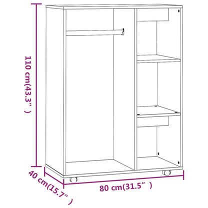 Kleiderschrank Grau Sonoma 80x40x110 cm Holzwerkstoff