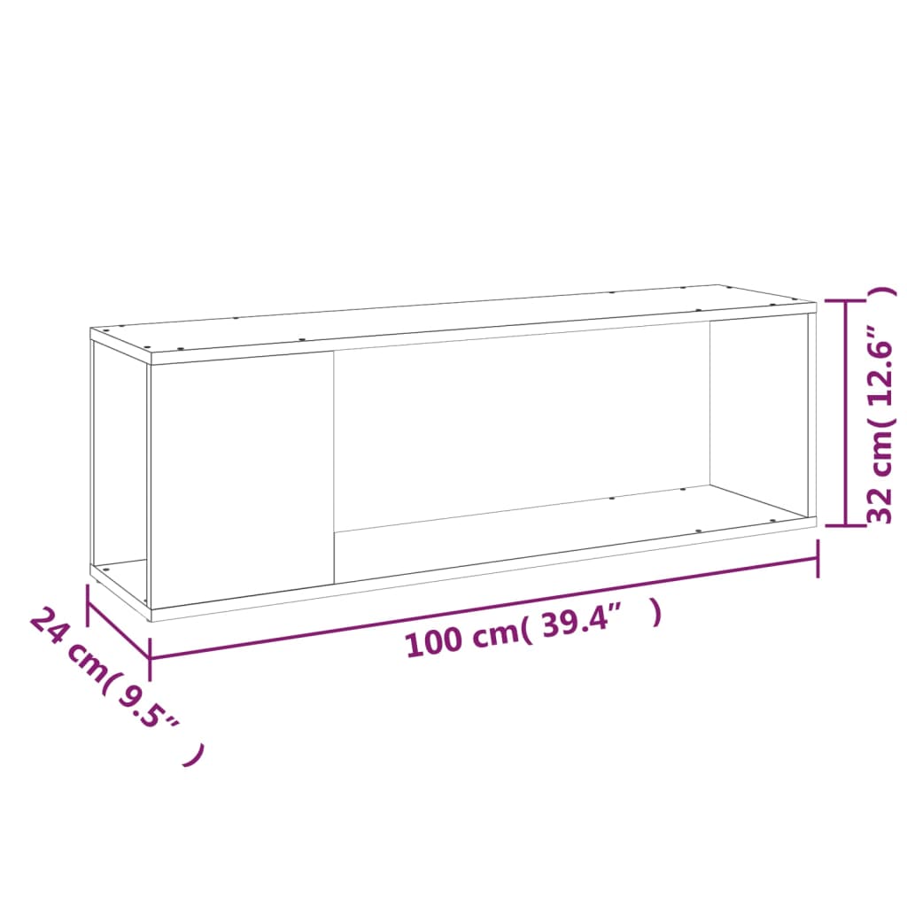 TV-Schrank Grau Sonoma 100x24x32 cm Holzwerkstoff