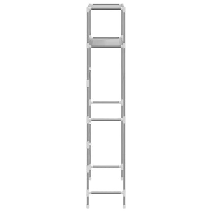 Mensola per lavatrice con 2 ripiani, grigio, 69x28x143 cm, ferro