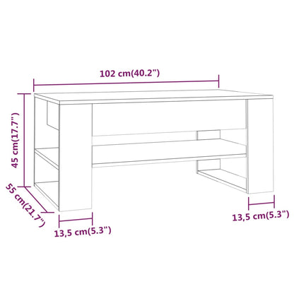 Couchtisch Betongrau 102x55x45 cm Holzwerkstoff