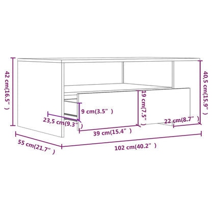 Couchtisch Betongrau 102x55x42 cm Holzwerkstoff