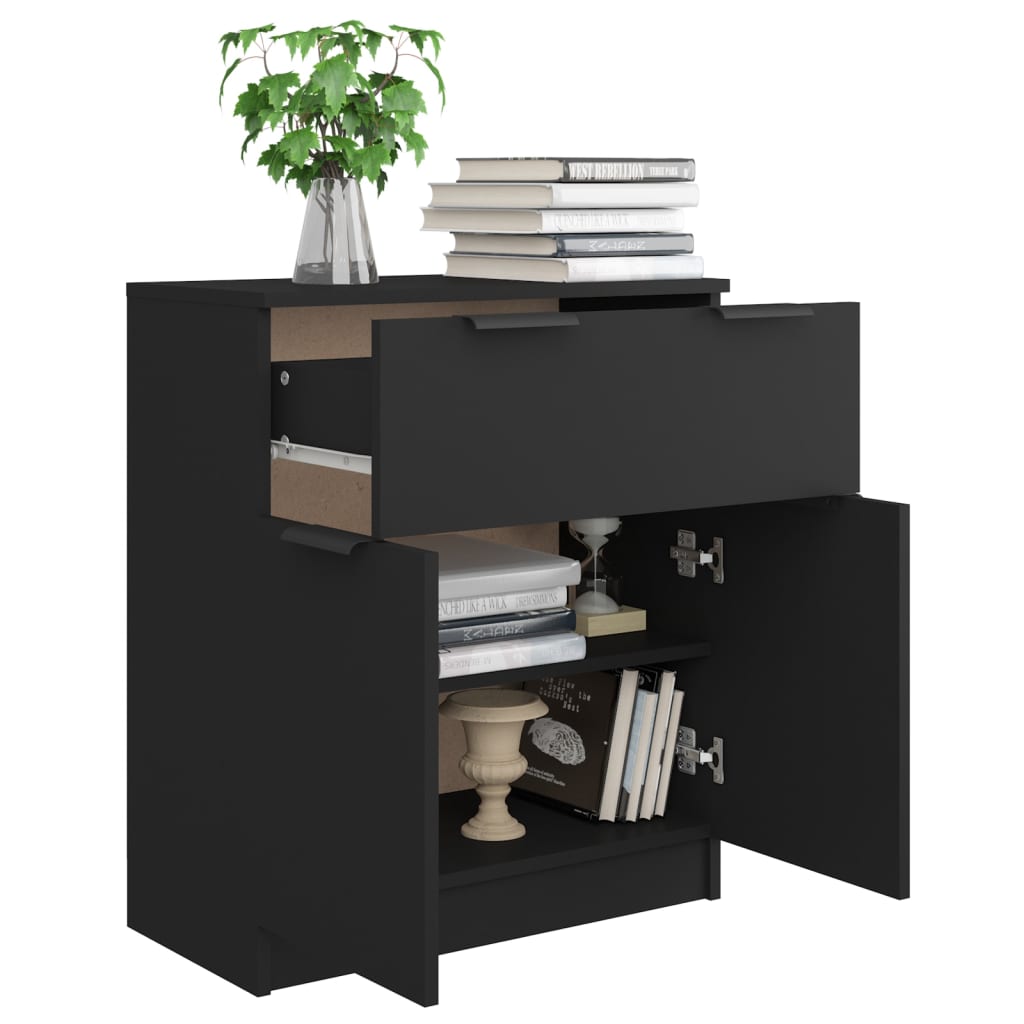 Sideboard Schwarz 60x30x70 cm Holzwerkstoff