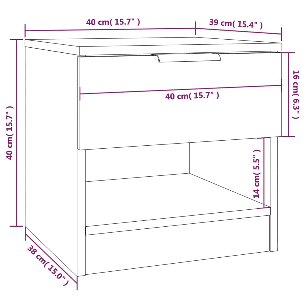 Nachttisch Weiß Holzwerkstoff