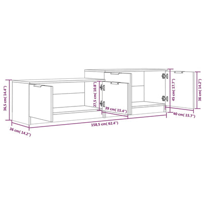 TV-Schrank Betongrau 158,5x36x45 cm Holzwerkstoff