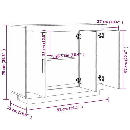 Sideboard Betongrau 92x35x75 cm Holzwerkstoff