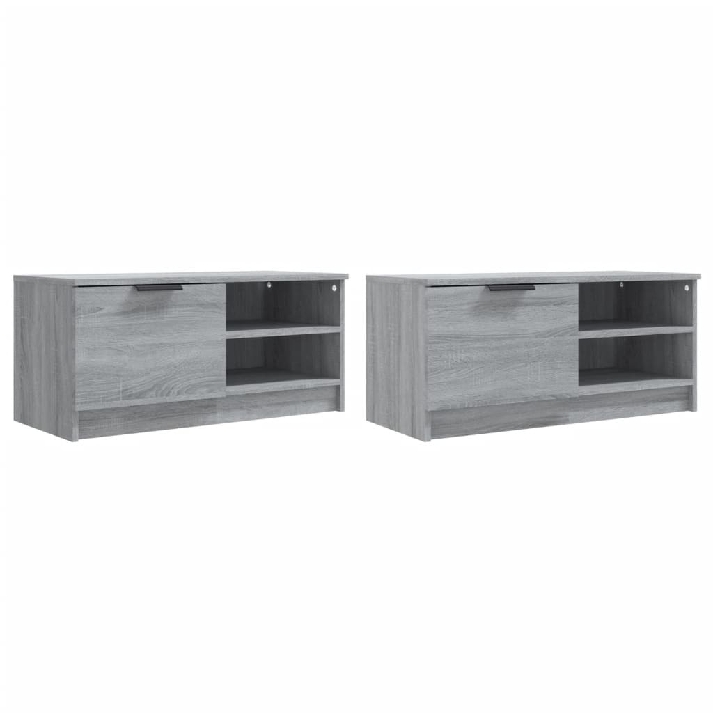 TV-Schränke 2 Stk. Grau Sonoma 80x35x36,5 cm Holzwerkstoff