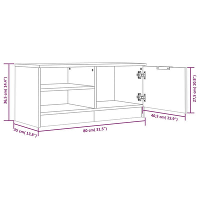 TV-Schränke 2 Stk. Grau Sonoma 80x35x36,5 cm Holzwerkstoff