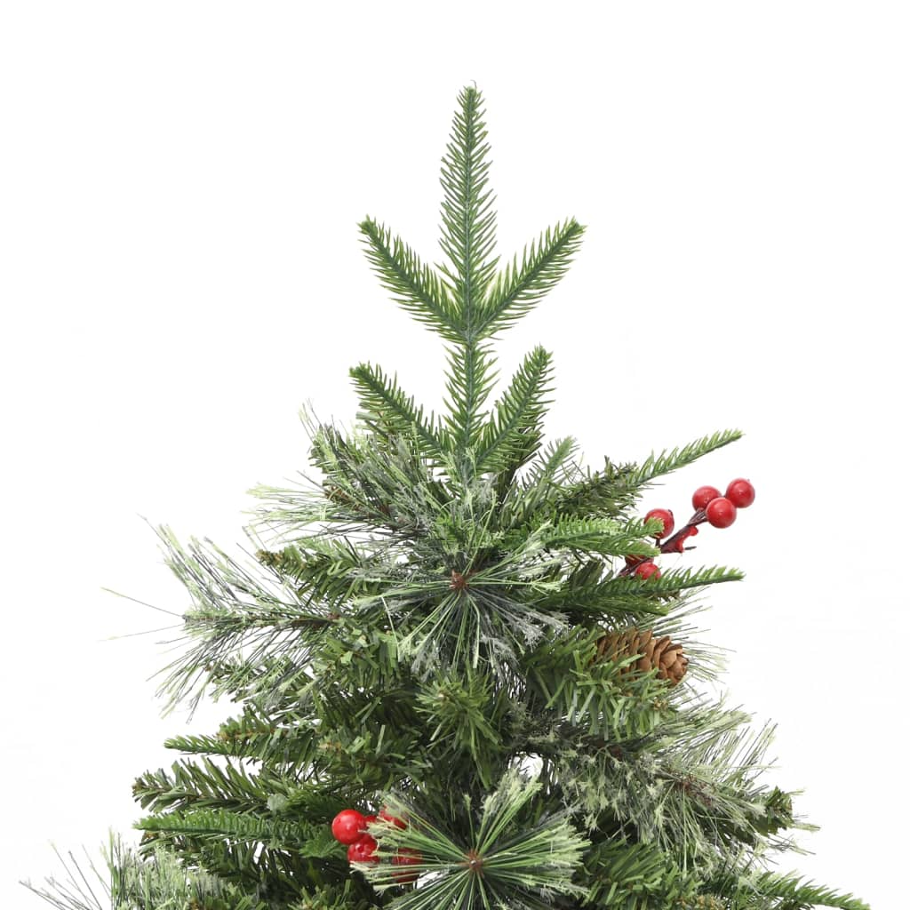 Weihnachtsbaum mit Beleuchtung und Kiefernzapfen Grün 150 cm