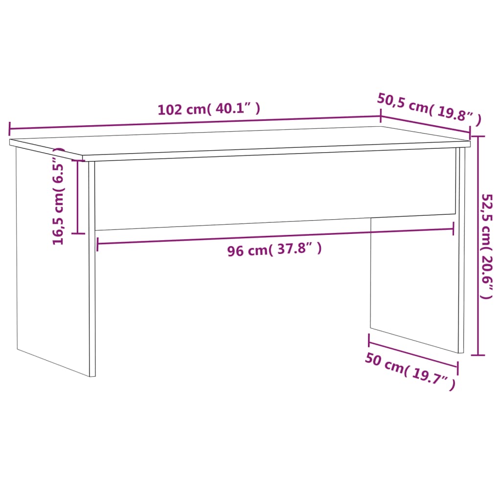 Couchtisch Hochglanz-Weiß 102x50,5x52,5 cm Holzwerkstoff