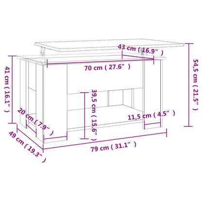 Couchtisch Hochglanz-Weiß 79x49x41 cm Holzwerkstoff