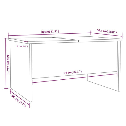 Couchtisch Schwarz 80x50x42,5 cm Holzwerkstoff