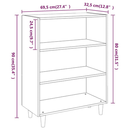 Sideboard Schwarz 69,5x32,5x90 cm Holzwerkstoff