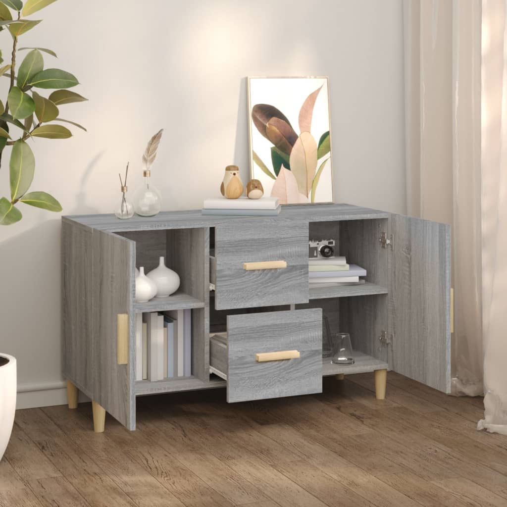 Sideboard Grau Sonoma 100x36x60 cm Holzwerkstoff