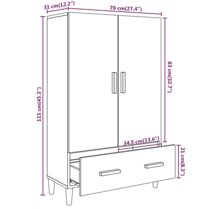 Highboard Grau Sonoma 70x31x115 cm Holzwerkstoff