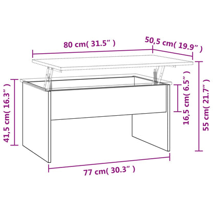 Couchtisch Braun Eichen-Optik 80x50,5x41,5 cm Holzwerkstoff