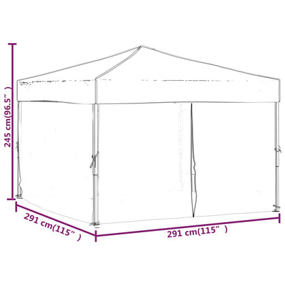 Partyzelt Faltbar mit Seitenwänden Creme 3x3 m