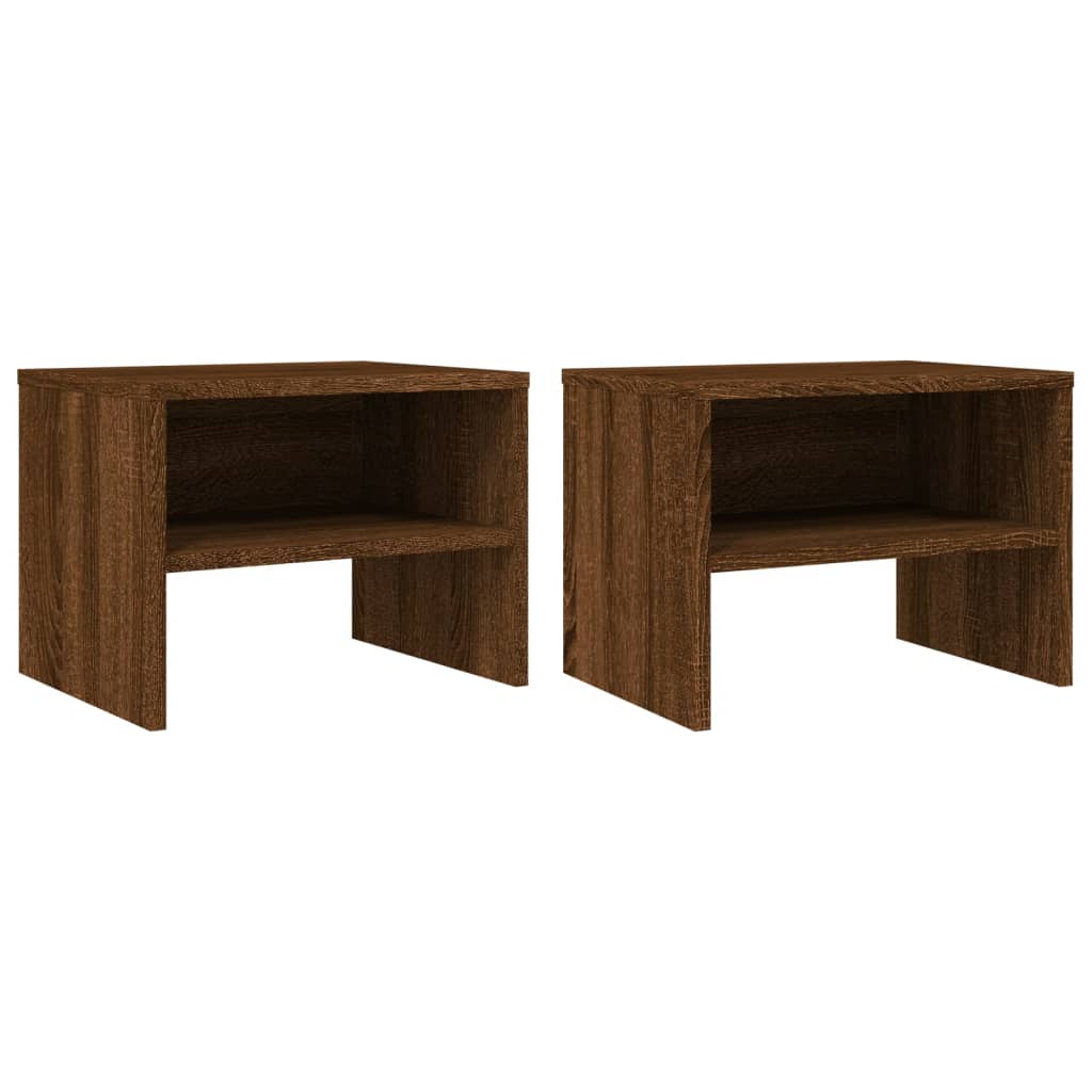 Nachttische 2 Stk. Braun Eichen-Optik 40x30x30 cm Holzwerkstoff