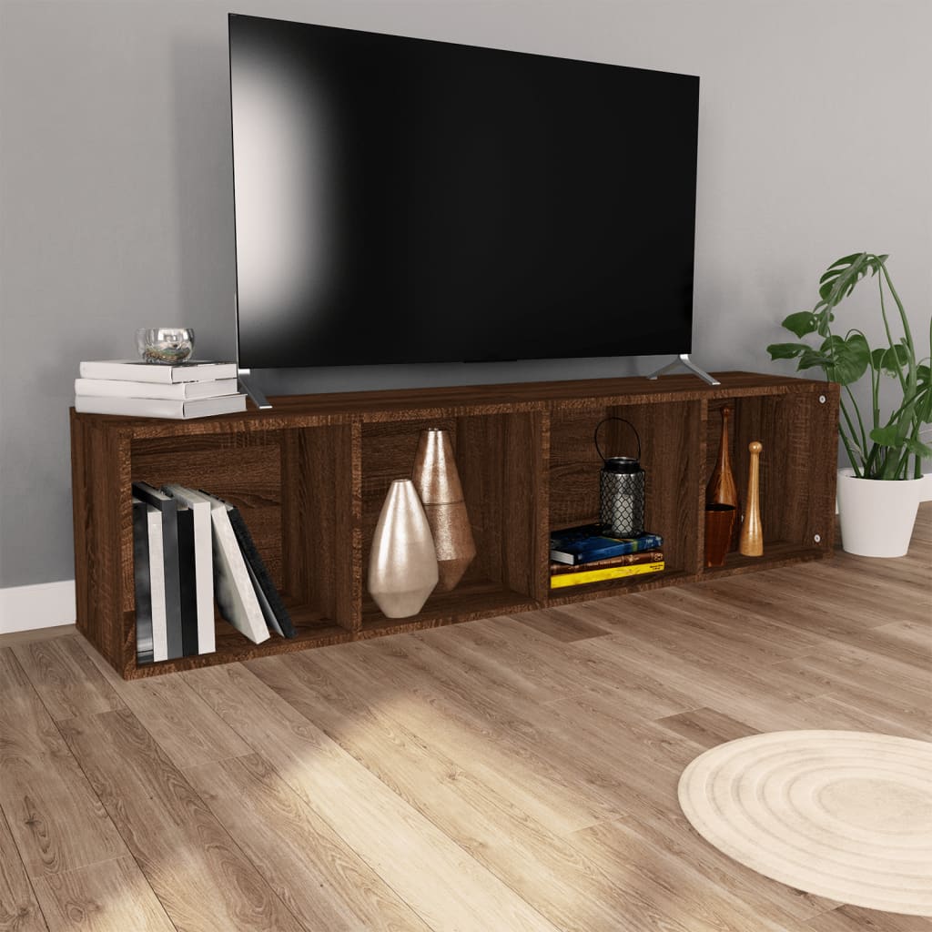 Bücherschrank/TV-Schrank Braun Eichen-Optik 36x30x143 cm