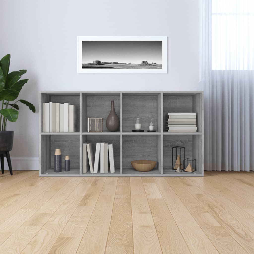 Bücherregal/Sideboard Grau Sonoma 66×30×130 cm Holzwerkstoff