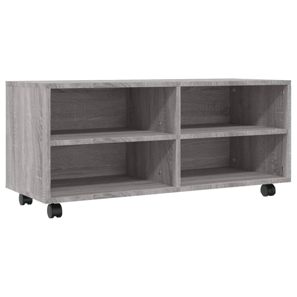 TV-Schrank mit Rollen Grau Sonoma 90x35x35 cm Holzwerkstoff