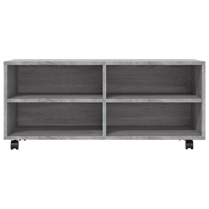 TV-Schrank mit Rollen Grau Sonoma 90x35x35 cm Holzwerkstoff