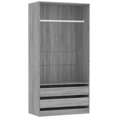 Kleiderschrank Grau Sonoma 100x50x200 cm Holzwerkstoff