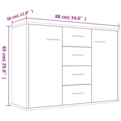 Sideboard Grau Sonoma 88x30x65 cm Holzwerkstoff